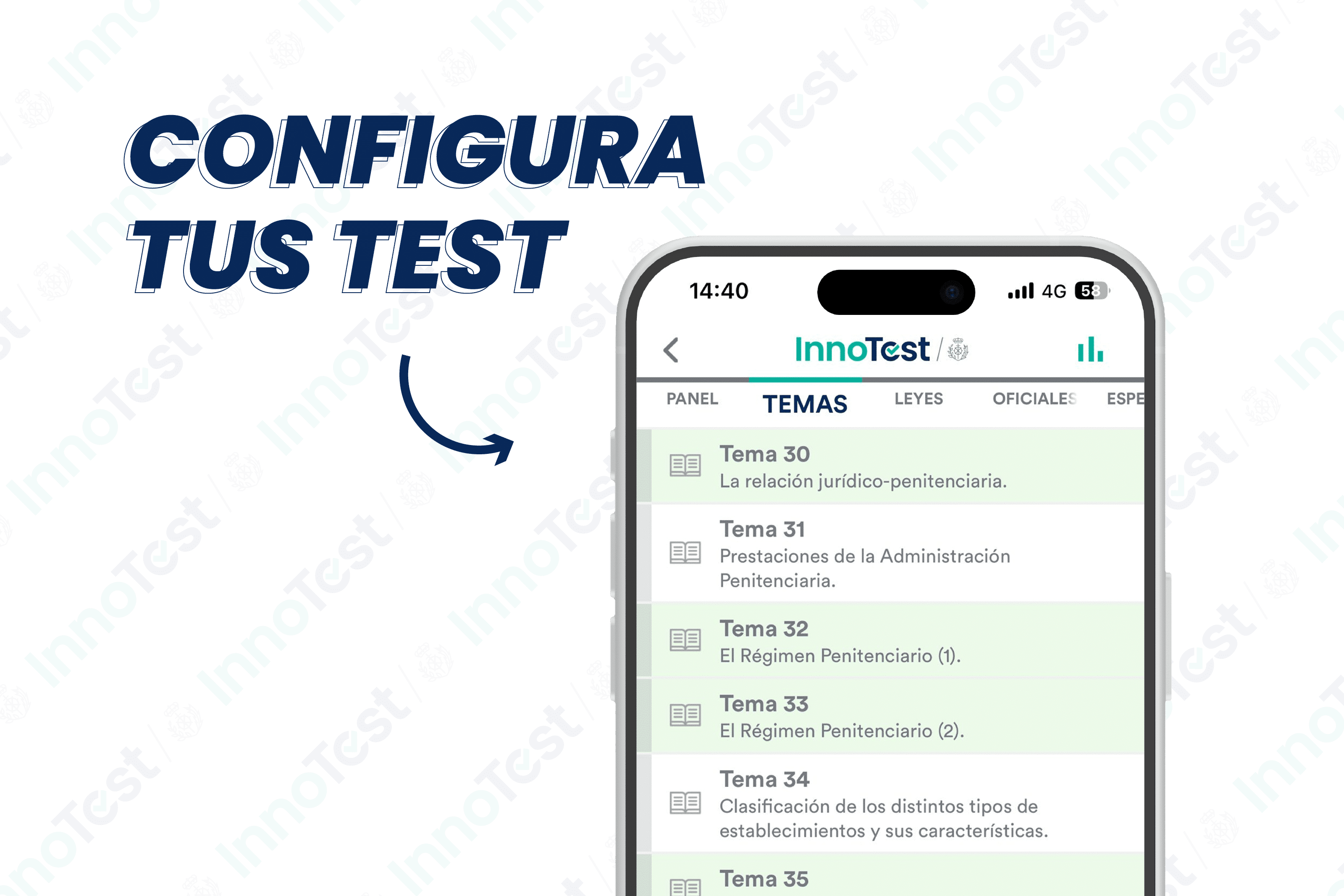 App InnoTest con temas en bloque