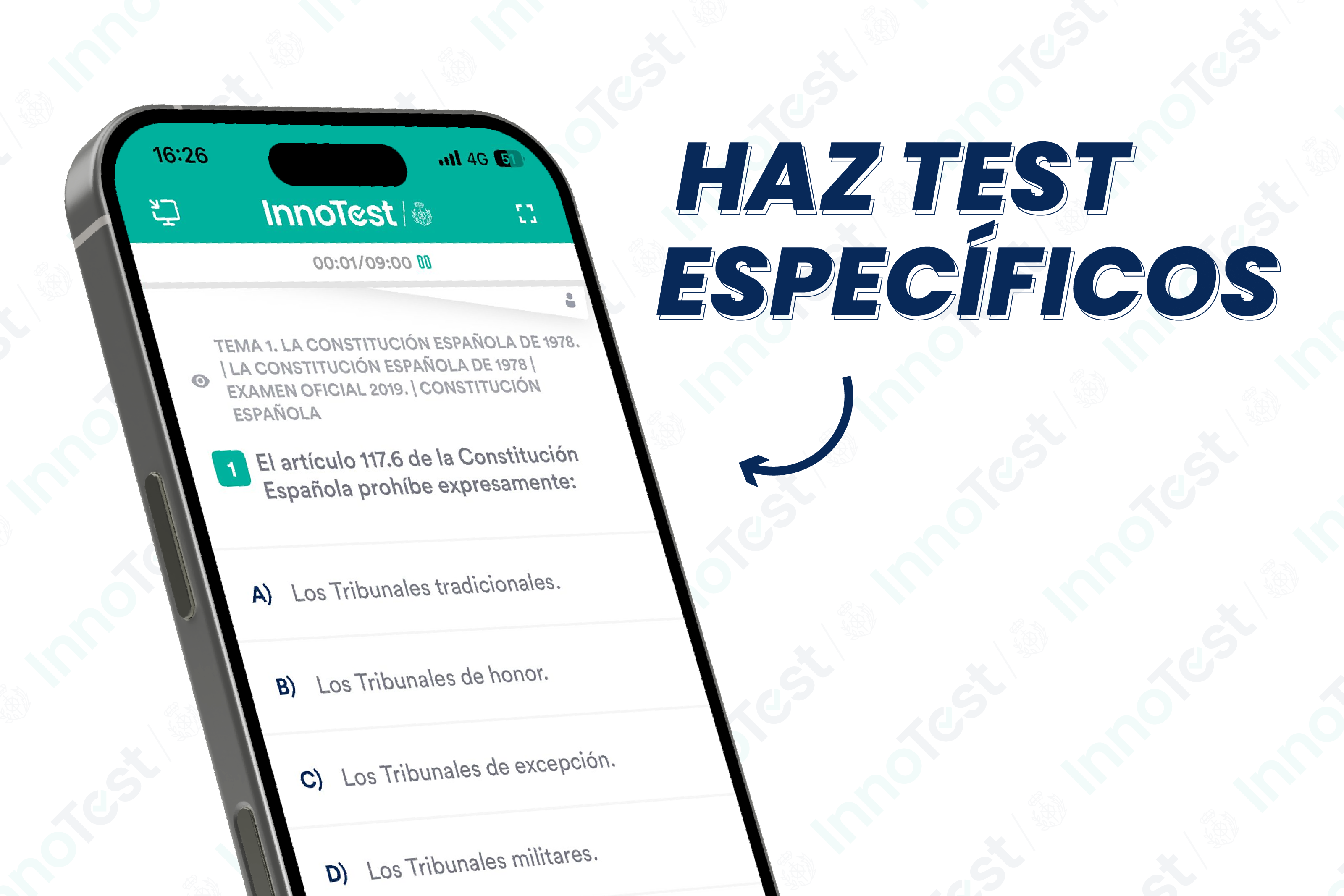 App InnoTest con una pregunta de opción múltiple